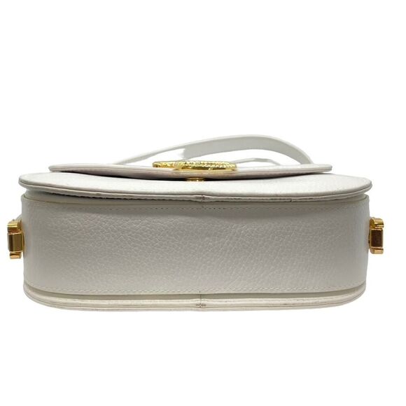 Vintage Ashneil Shoulder Bag Purse White Leather Gold Snake Red Rhinestone Eye - Picture 5 of 14